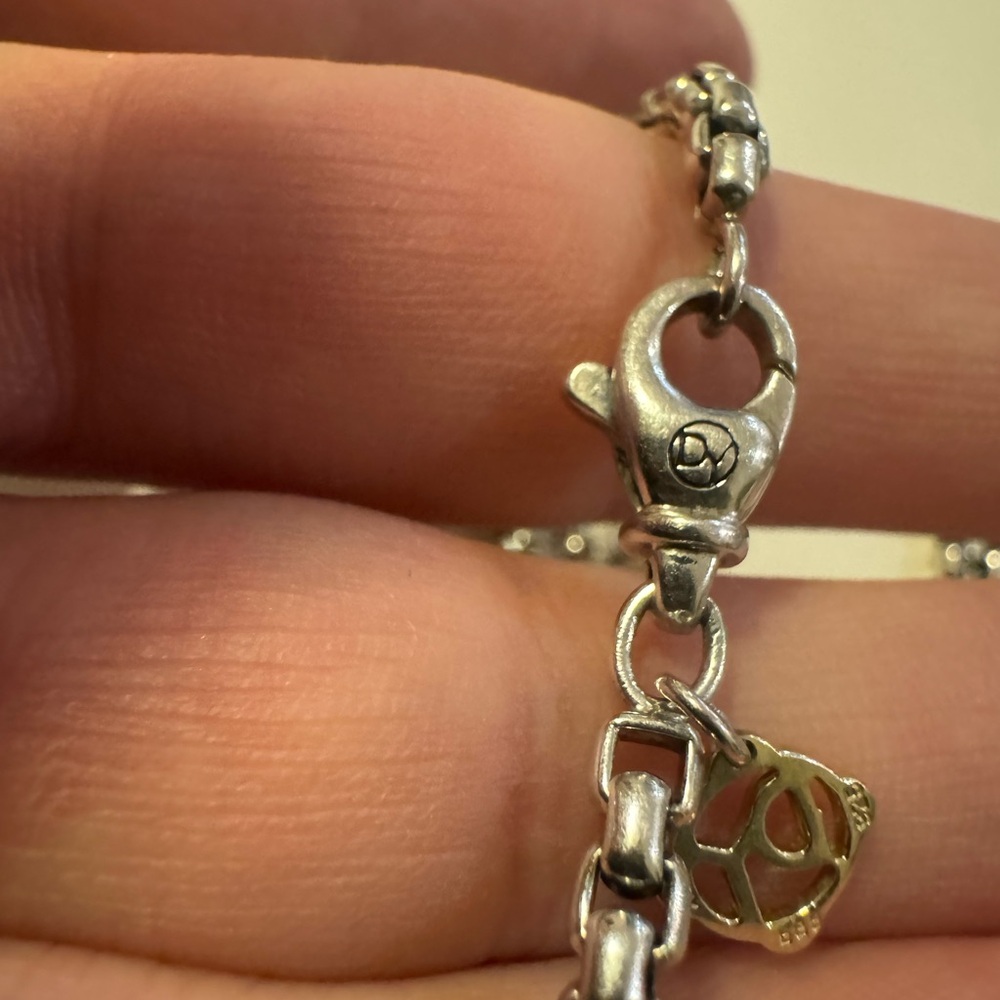 David Yurman Sterling Box Chain 72" Necklace with 14K Yellow Gold Charm 103.8g - Picture 6 of 8
